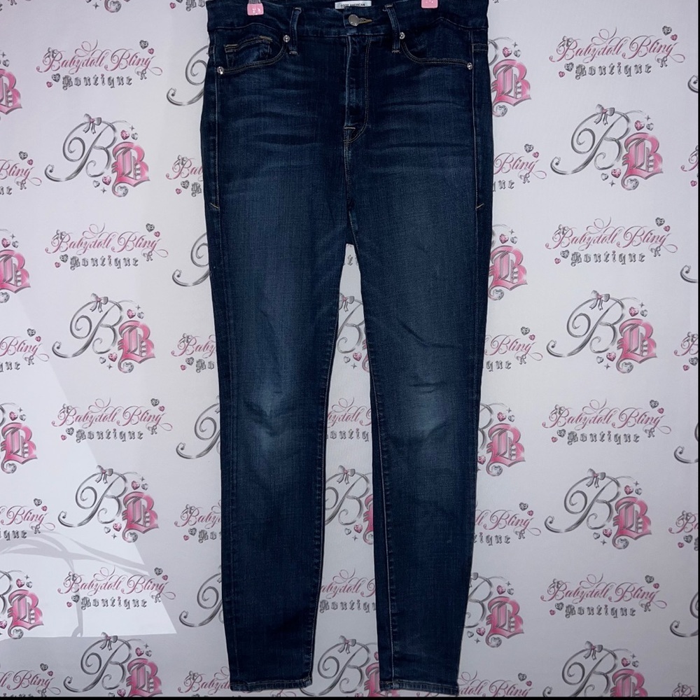 Good American khloe kardashian jeans denim navy blue soft stretchy good legs
